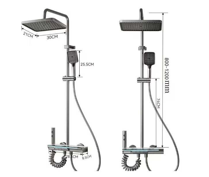 Set de Duș Digital cu Afișaj LED și Control Touch