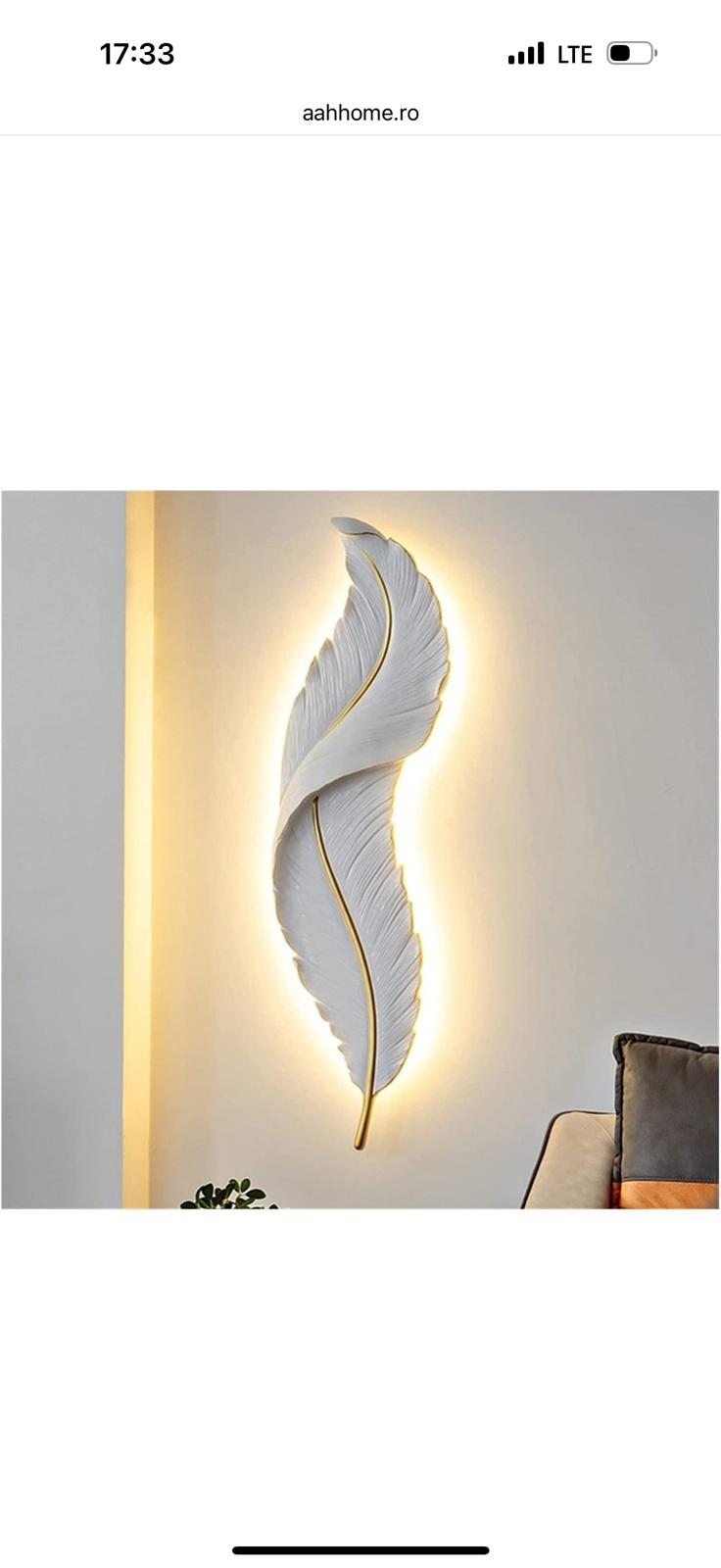 Aplică ANT8001/90 F LED integrat  90 cm | rășină alb/auriu | 3 tipuri de lumină | design modern decorativ