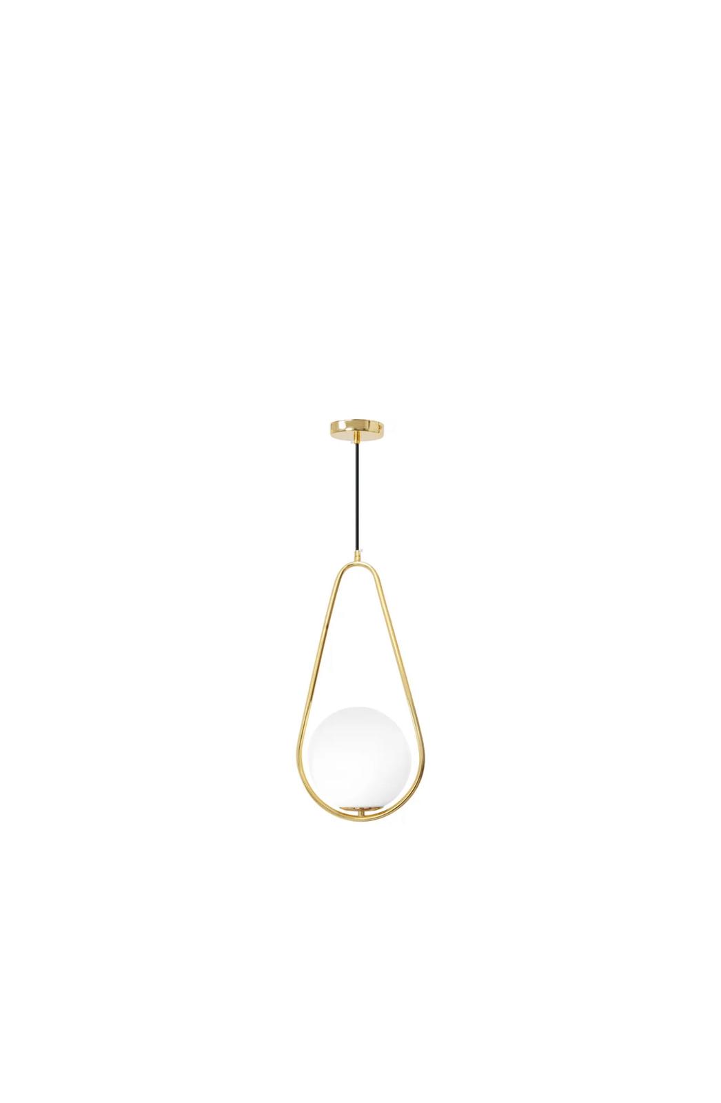 Pendul 1110  Metal auriu | sticlă alb mat | E27 | înălțime reglabilă | design modern