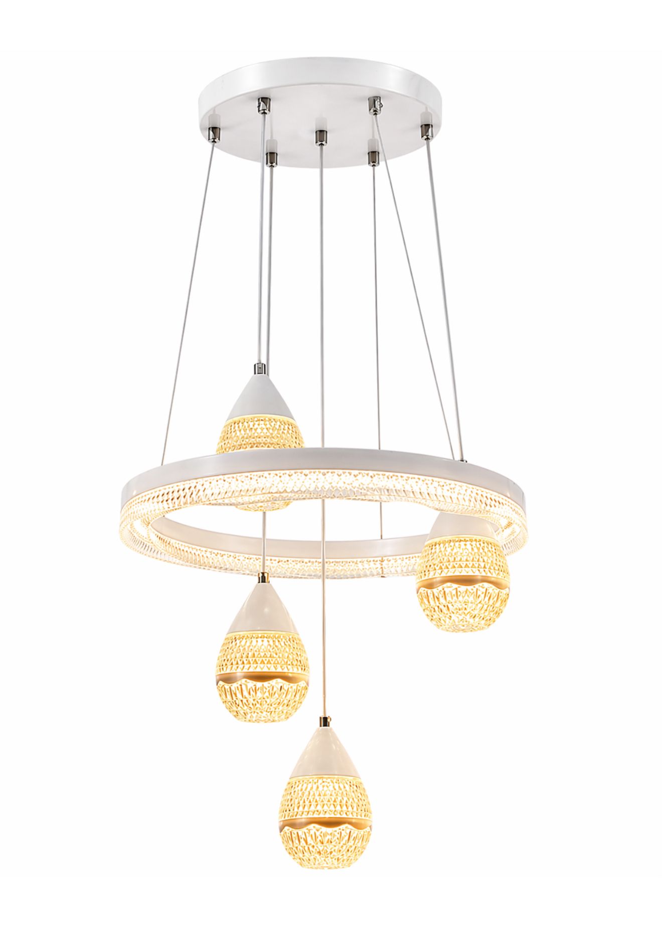 Lustră LED ANT1779/5  80W | metal & acril | înălțime reglabilă | 3 tipuri de lumină | design modern