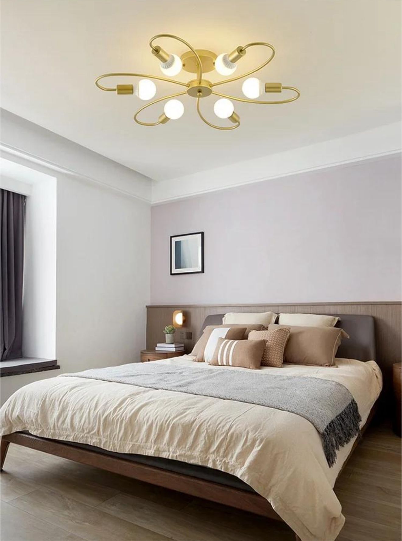 Lustra ANT8047/6 G– metal auriu, 6 socluri E27, design modern și elegant