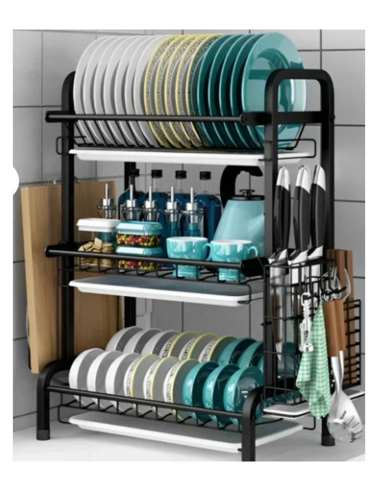 Suport vase 3 nivele  Organizator bucătărie | depozitare eficientă | design practic
