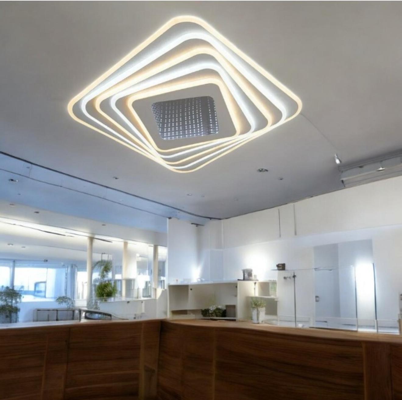 Plafonieră LED Pătrată cu Telecomandă – Lumină Reglabilă 3000K–6500K, 40 cm / 50 cm, Iluminare Modernă